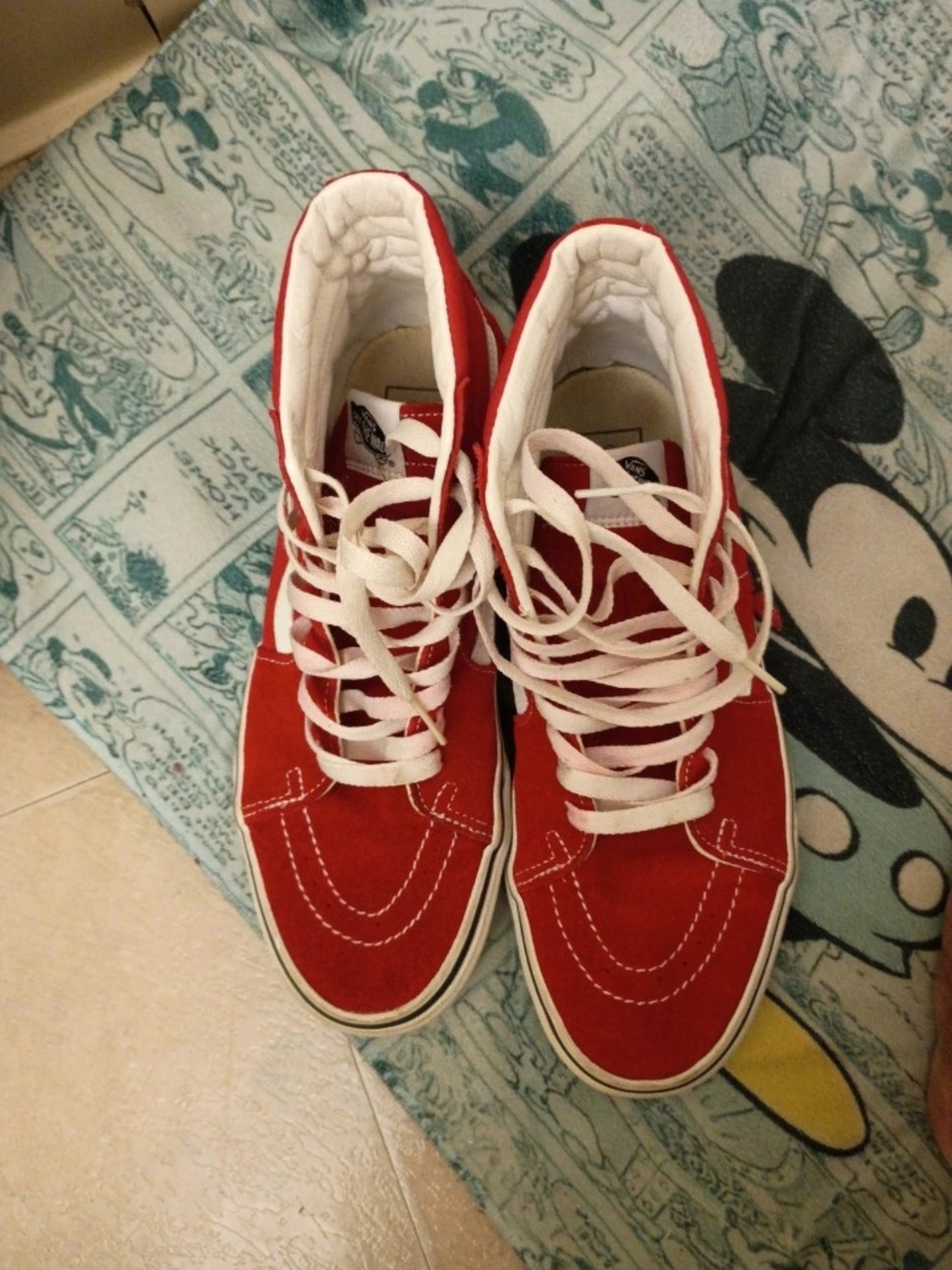 Vans Red High-Top Sneakers with White Details